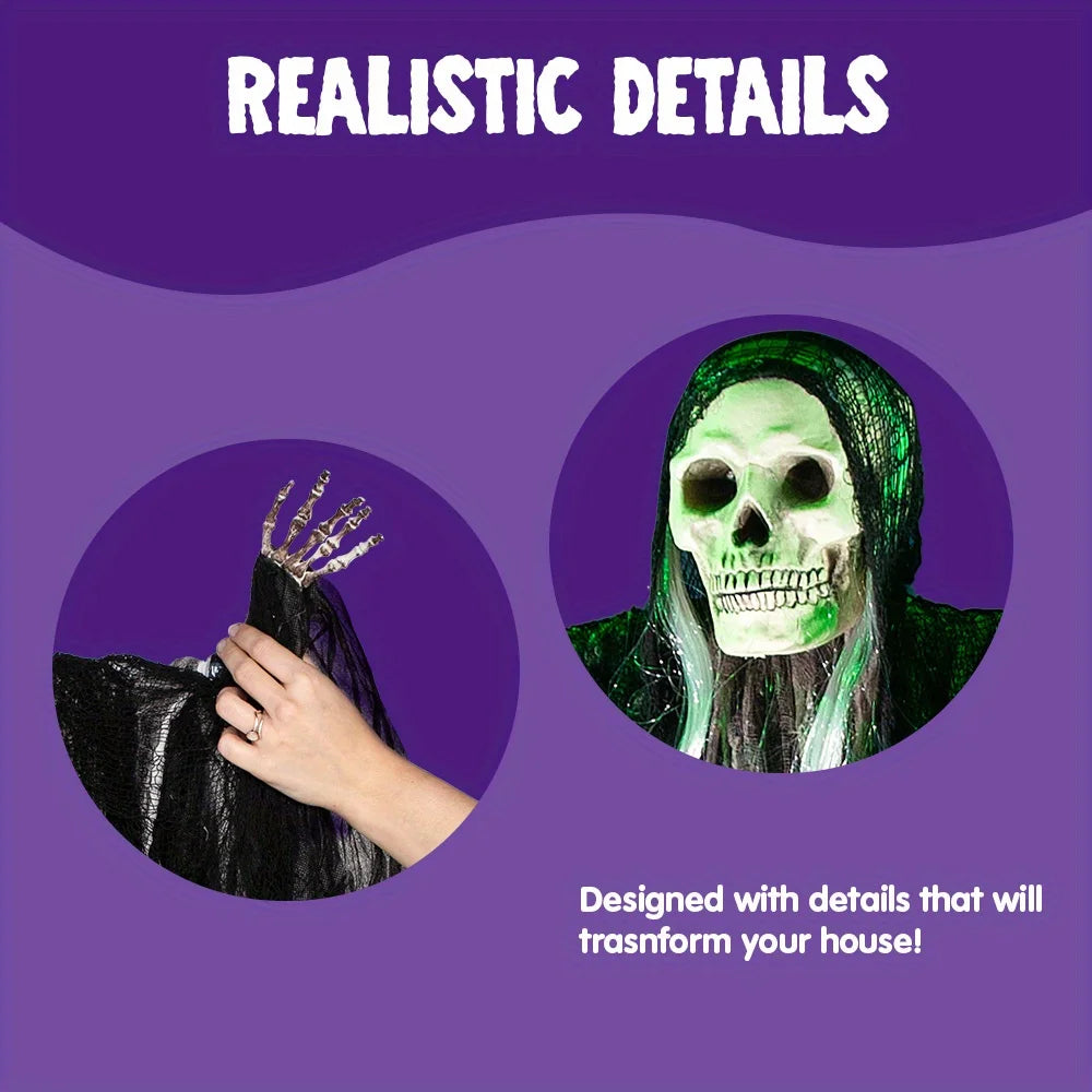 Hanging Halloween Grim Reaper Skeleton Outdoor Decorations