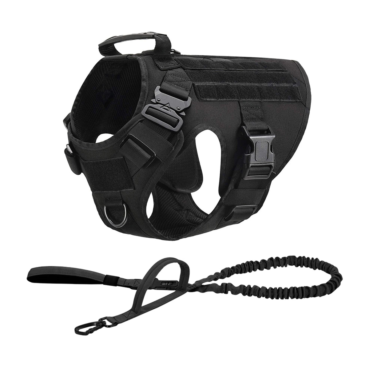 Nylon Tactical Dog Harness With Molle Pouches And Quick Release