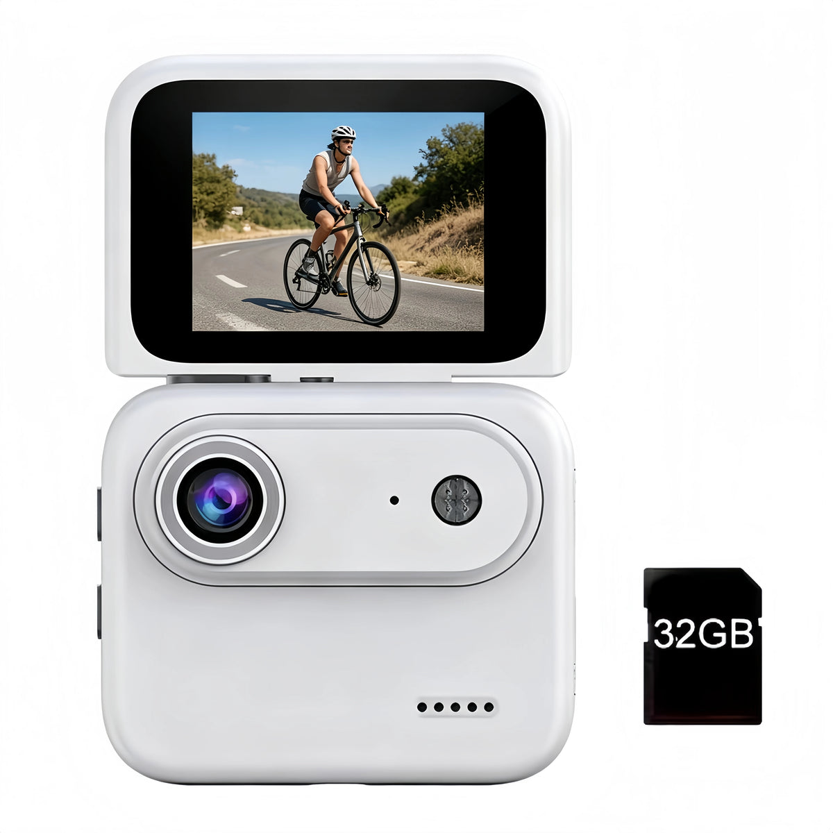 Portable 4K Flip Screen Action Camera With Wide Angle Lens