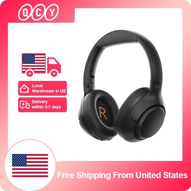 QCY H3 ANC Wireless Headphones Bluetooth 5.4 Hi-Res Audio