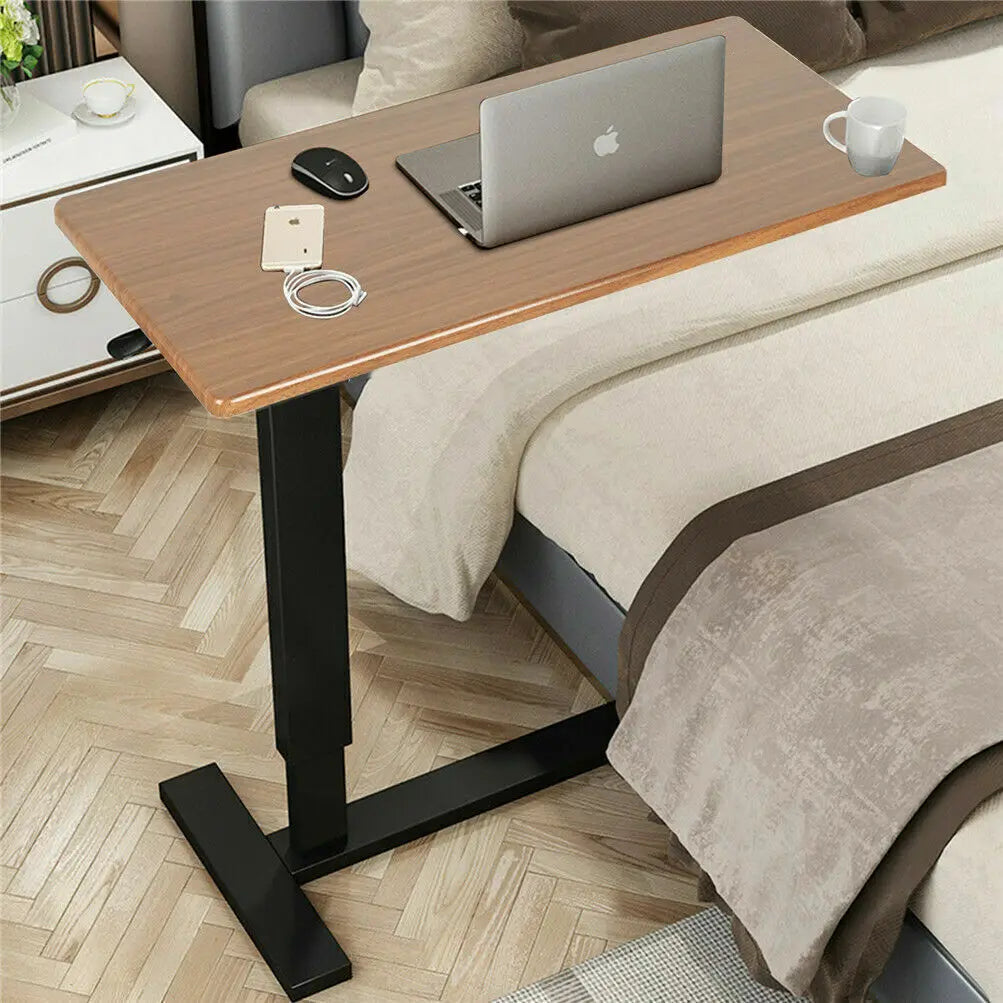Adjustable Rolling Overbed Cart And Multifunctional Bedside Table