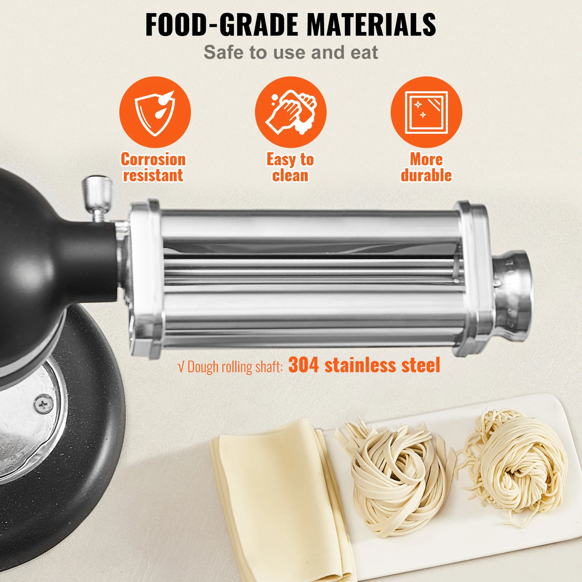 Succebuy Stainless Steel Pasta Attachment for KitchenAid Stand Mixer