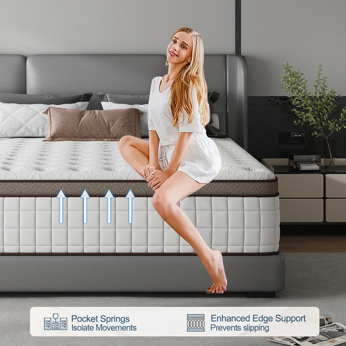 Medium Firm Hybrid Memory Foam And Pocket Spring Mattress