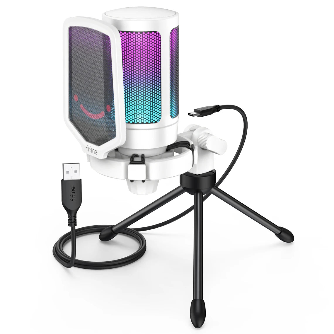 FIFINE AmpliGame USB Gaming Microphone Pop Filter Shock Mount