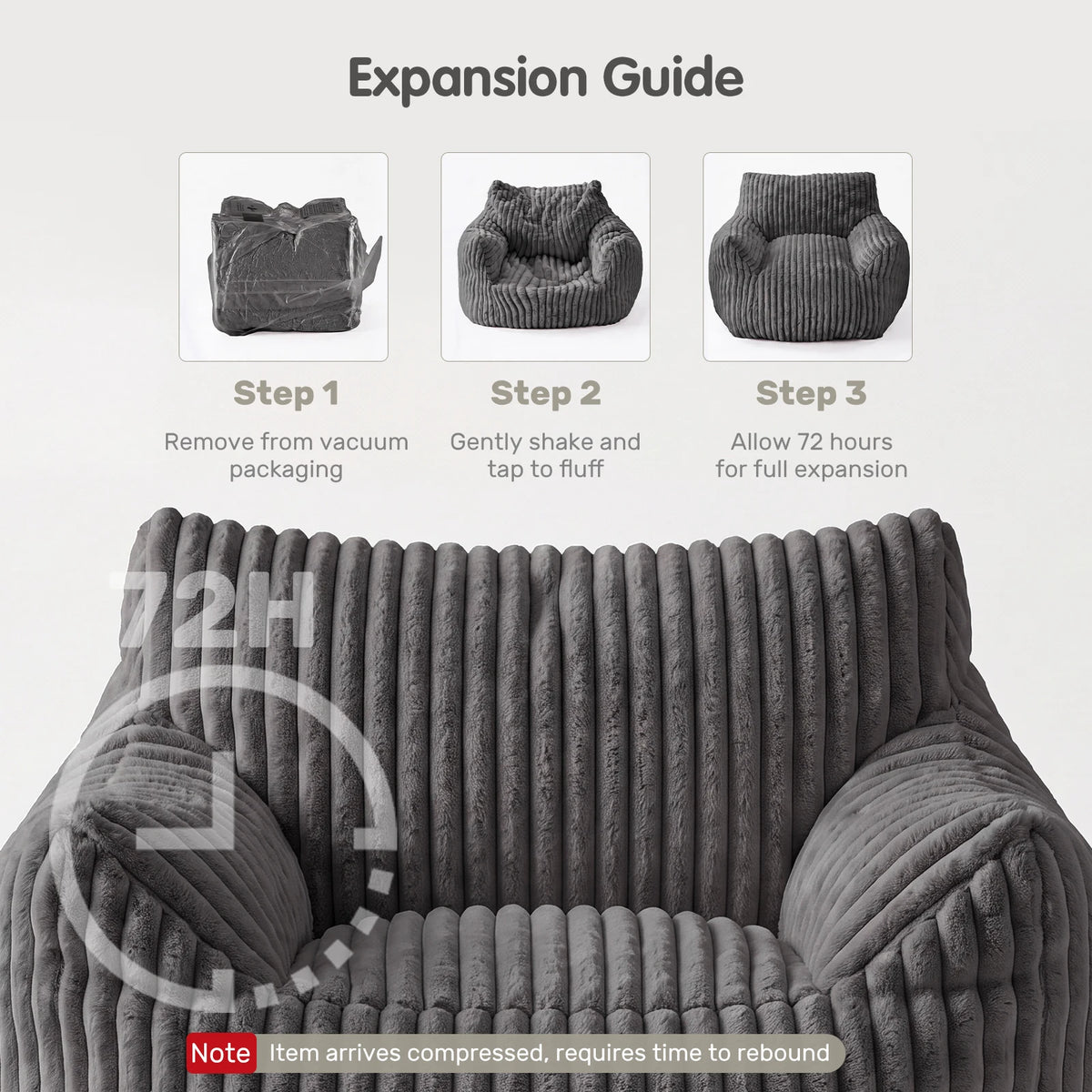 MCQ Memory Foam Bean Bag Sofa Recliner For Living Rooms