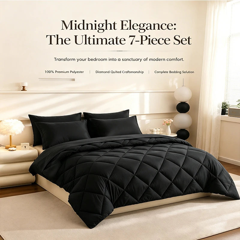 Easyyum Quilted Polyester Bedding Set With Comforter Sheet And Pillowcases