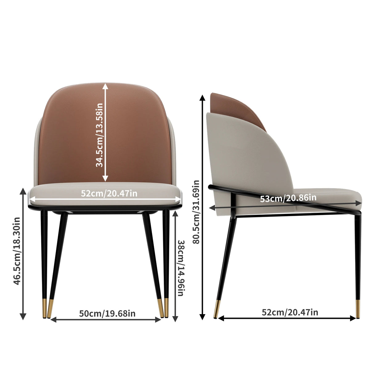 Modern Faux Leather Dining Chairs With Padded Upholstery