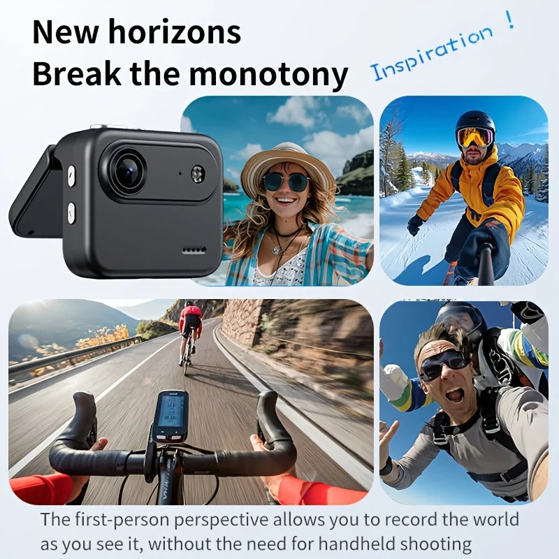 Portable 4K Flip Screen Action Camera With Wide Angle Lens