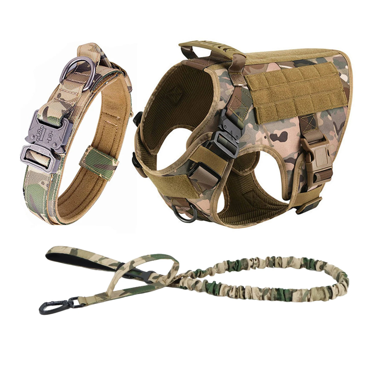 Nylon Tactical Dog Harness With Molle Pouches And Quick Release