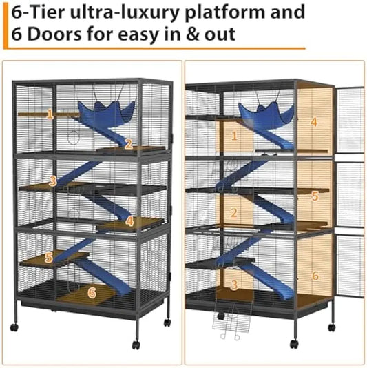 Garvee Four Tier Rolling Large Metal Small Animal Cage