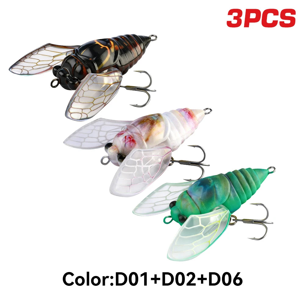 Kingdom 3 Pack Topwater Cicada Artificial Hard Fishing Lure