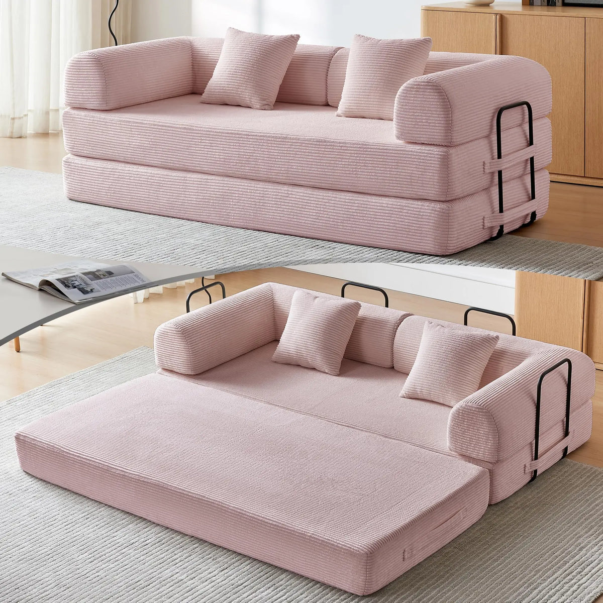 Convertible Futon Sofa Bed Sleeper Couch for Living Room