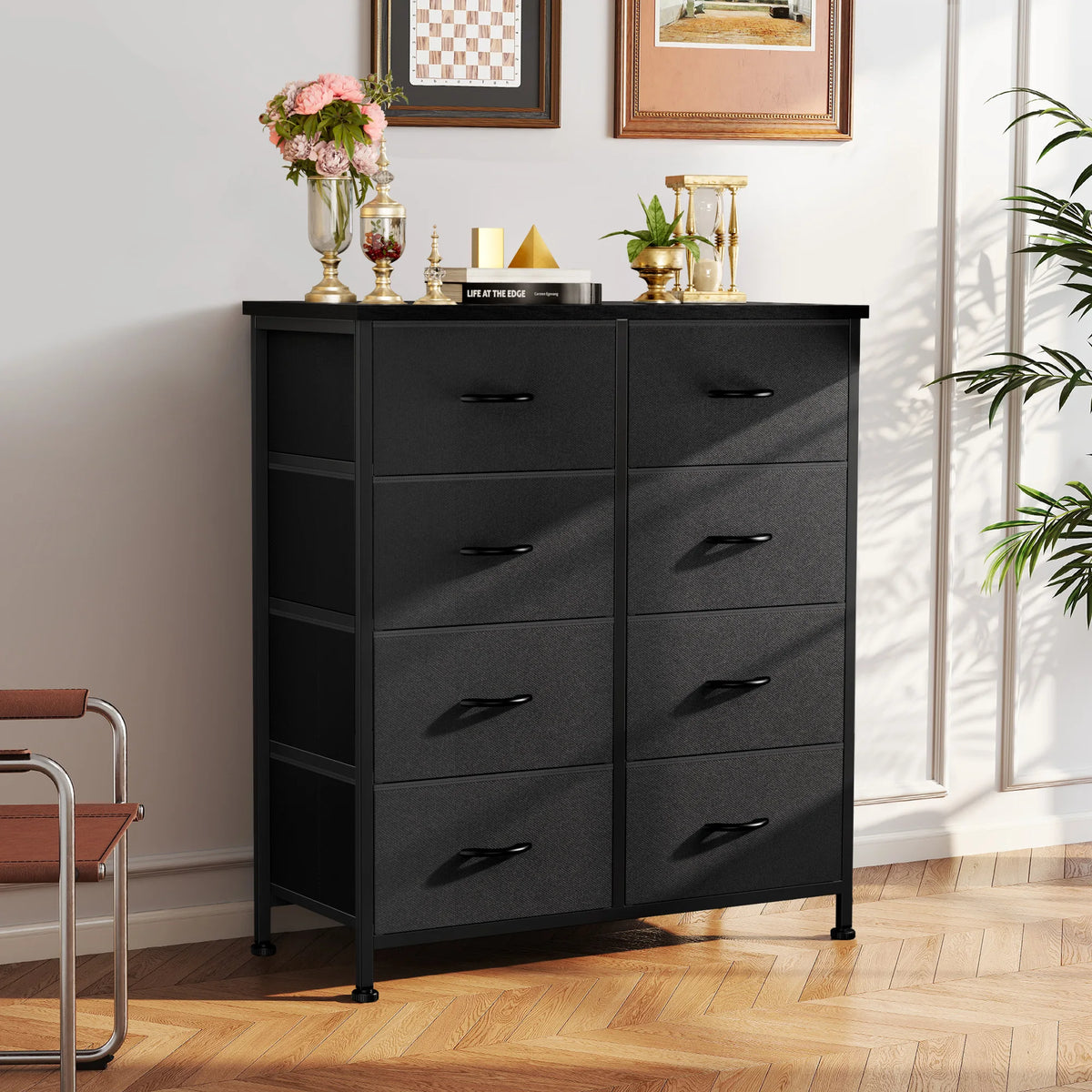 JHK Children's Dresser With Fabric Drawers Storage Cabinet