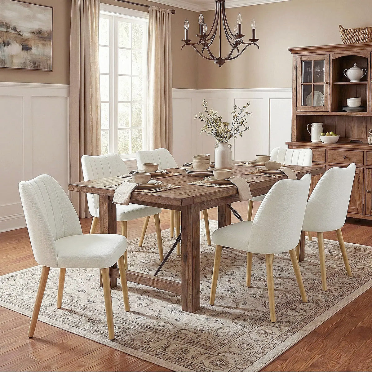 HiMISS Mid Century Modern Upholstered Dining Chairs Set Of 2