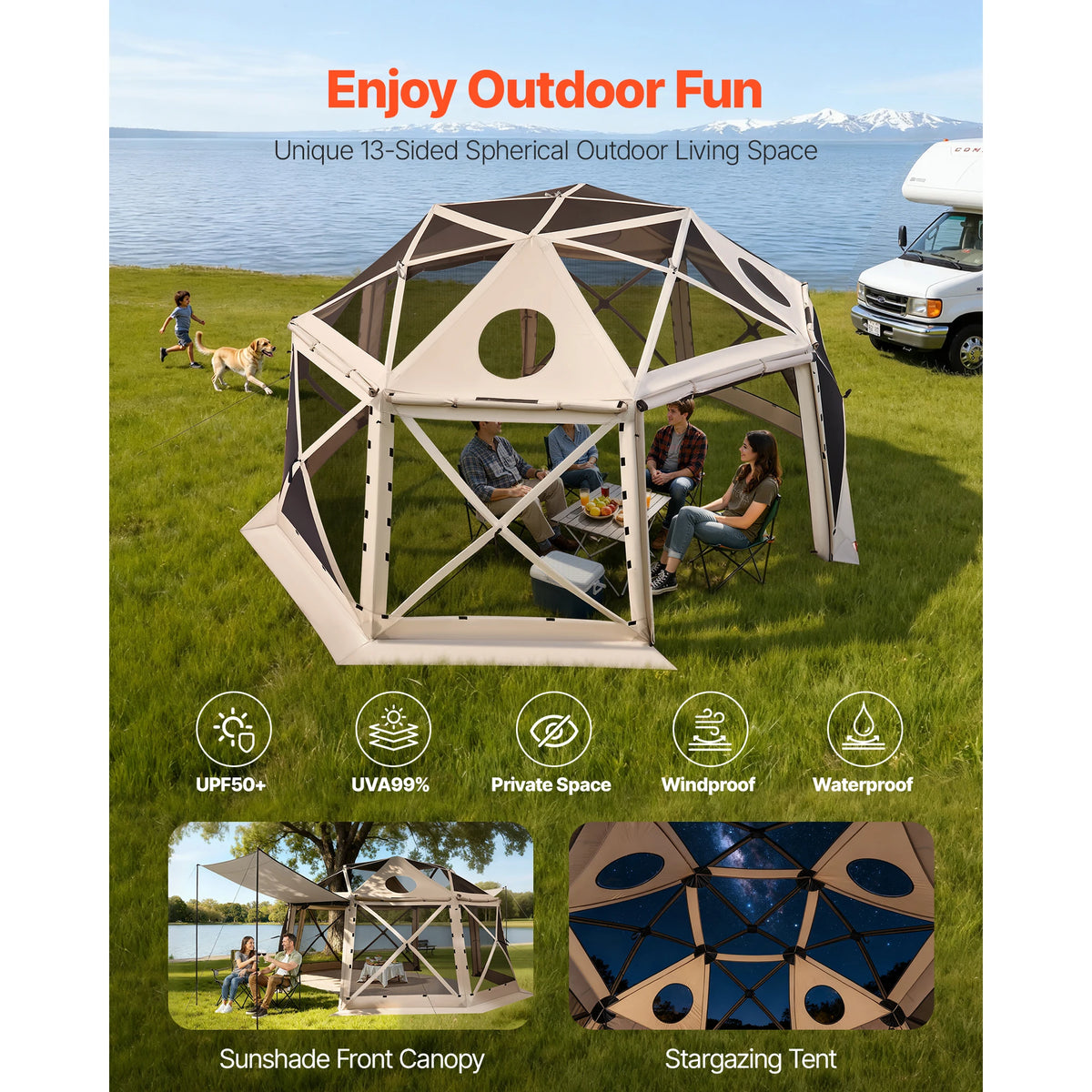 SucceBuy Quick Set Pop Up Screen Gazebo Camping Canopy