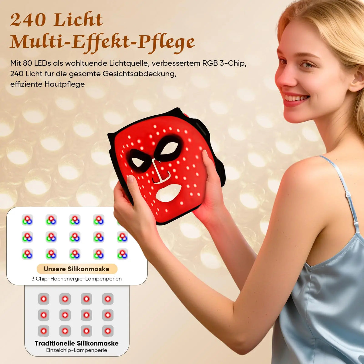 UBilli Silicone LED Facial Mask Seven Color Light Therapy For Skin
