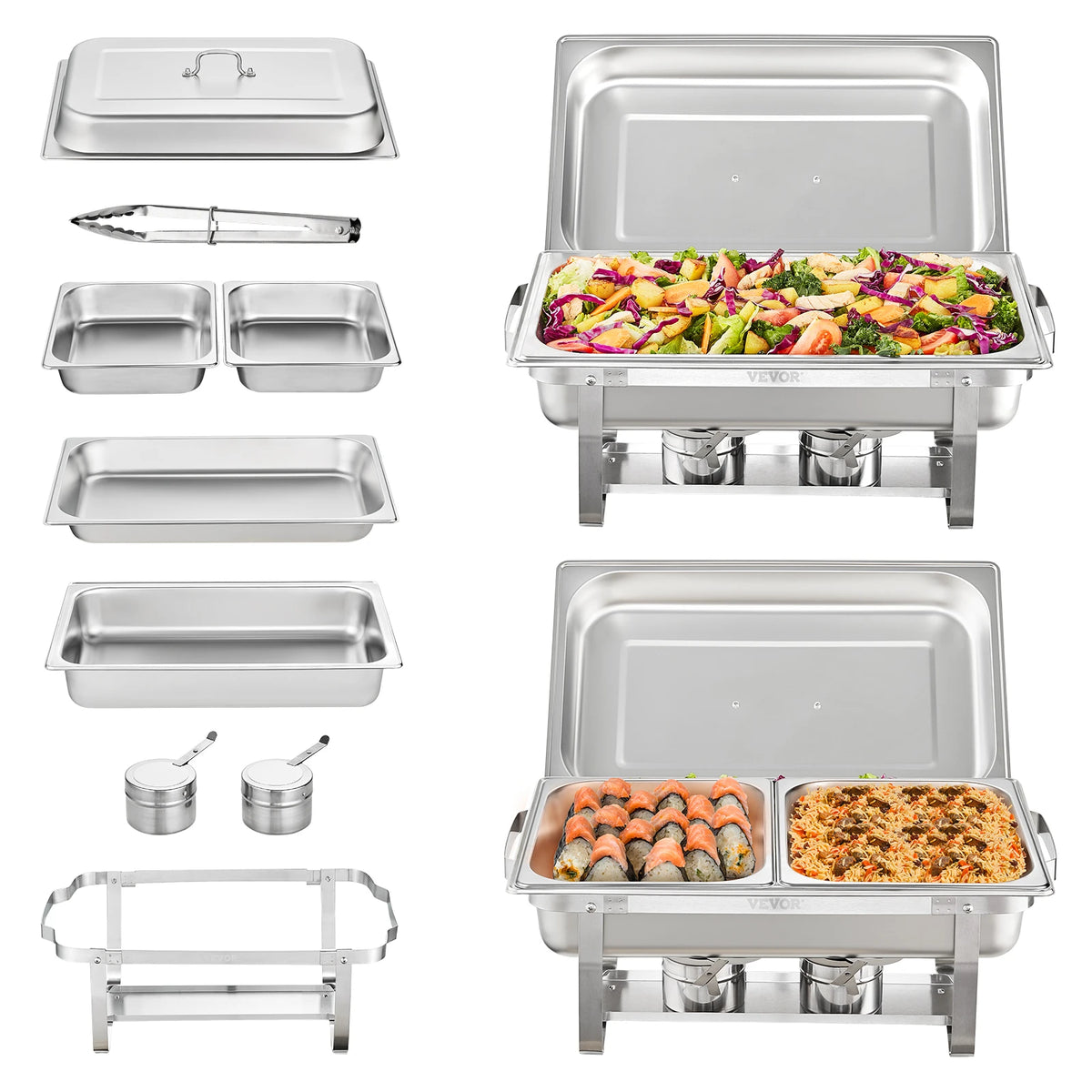 SucceBuy Chafing Dish Catering Food Warmer Essential Buffet Supplies