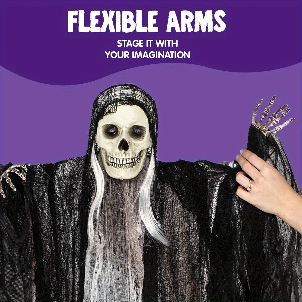 Hanging Halloween Grim Reaper Skeleton Outdoor Decorations