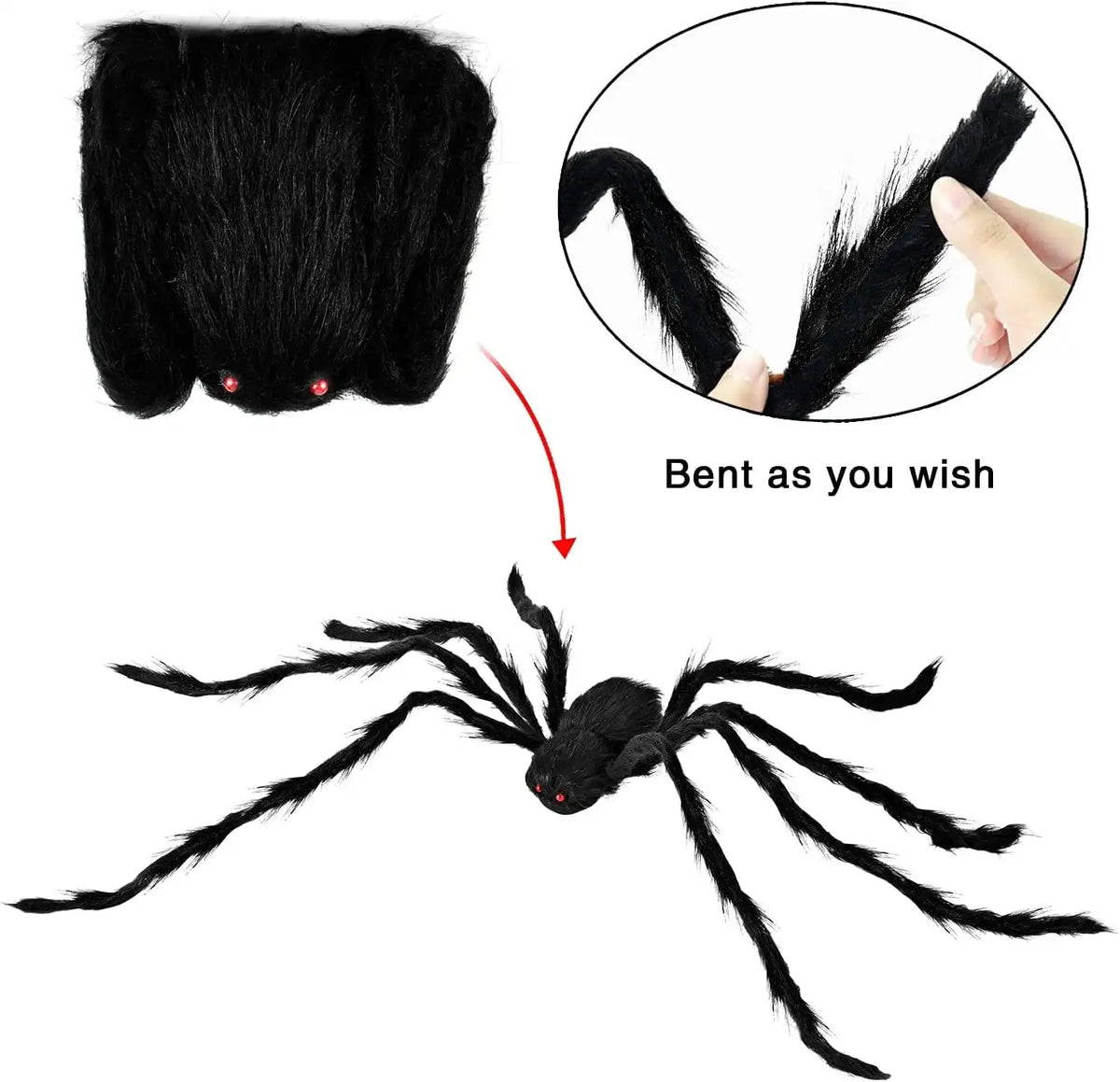 Joyfy Realistic Giant Spider Halloween Yard Decorations