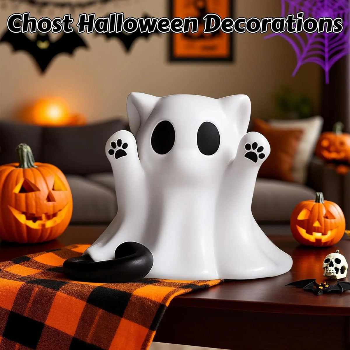 Halloween Ghost Figurine Spooky Resin Desk Ornament