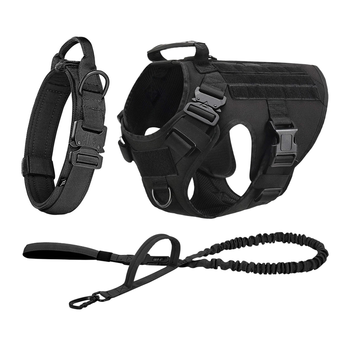 Nylon Tactical Dog Harness With Molle Pouches And Quick Release