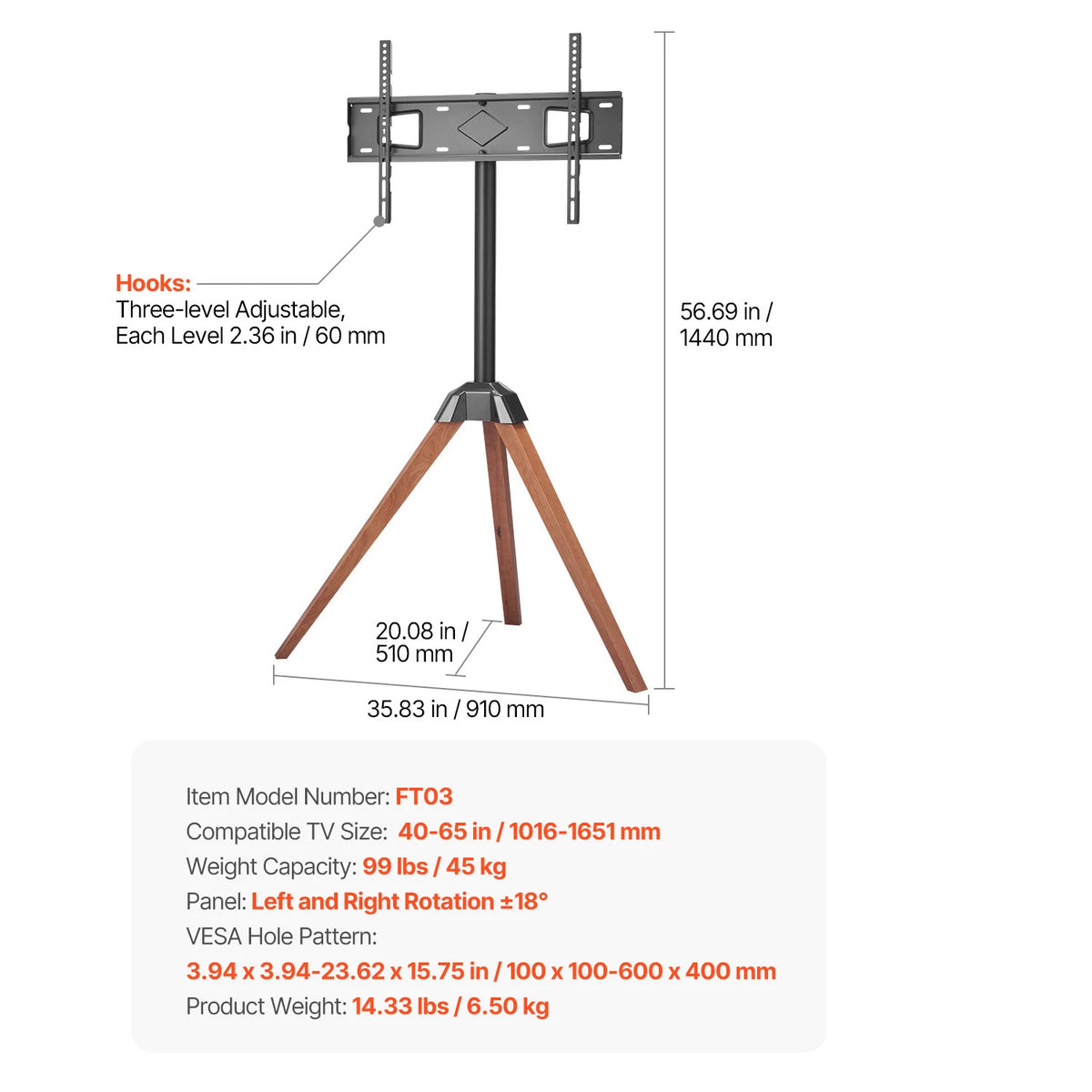 SucceBuy Rolling TV Stand With Wheels For Home And Office