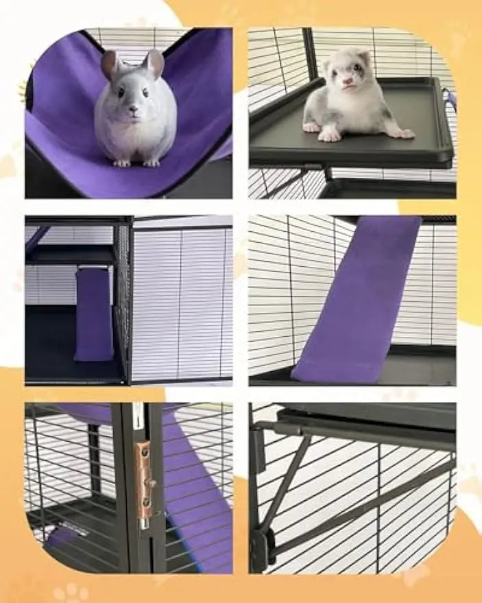 Garvee Multi Tier Rolling Metal Small Animal Pet Cage