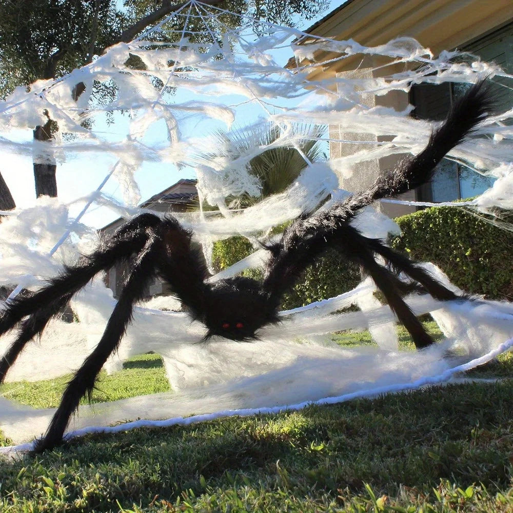 Halloween Giant Spider With Spider Web Outdoor Yard Decor