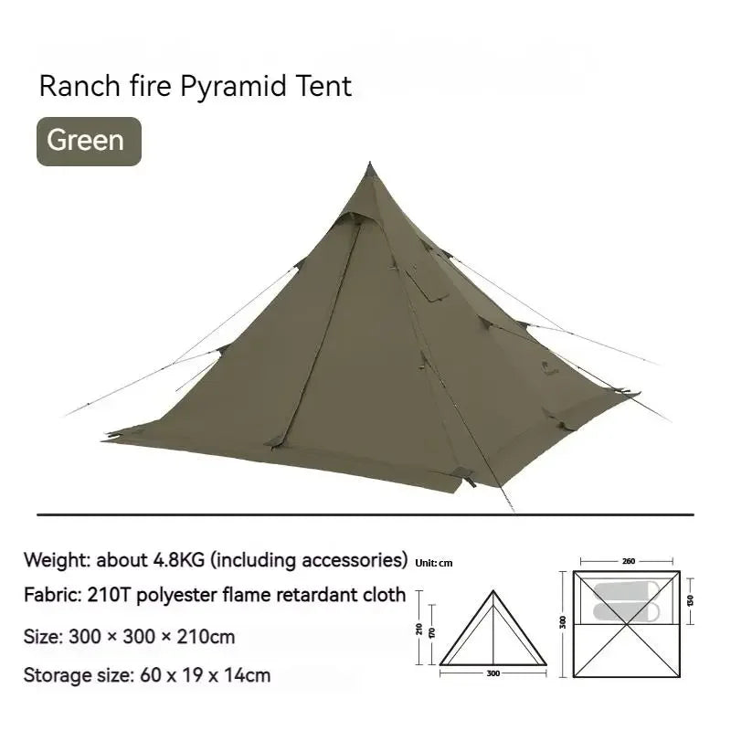 Naturehike Double Layer Chimney Camping Tent With Flame Retardant Tipi