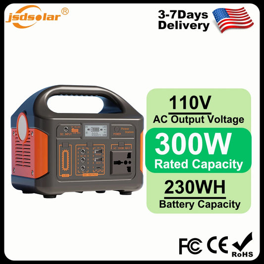 GaiaRay 300W Portable Power Station With AC Outlet LED Light