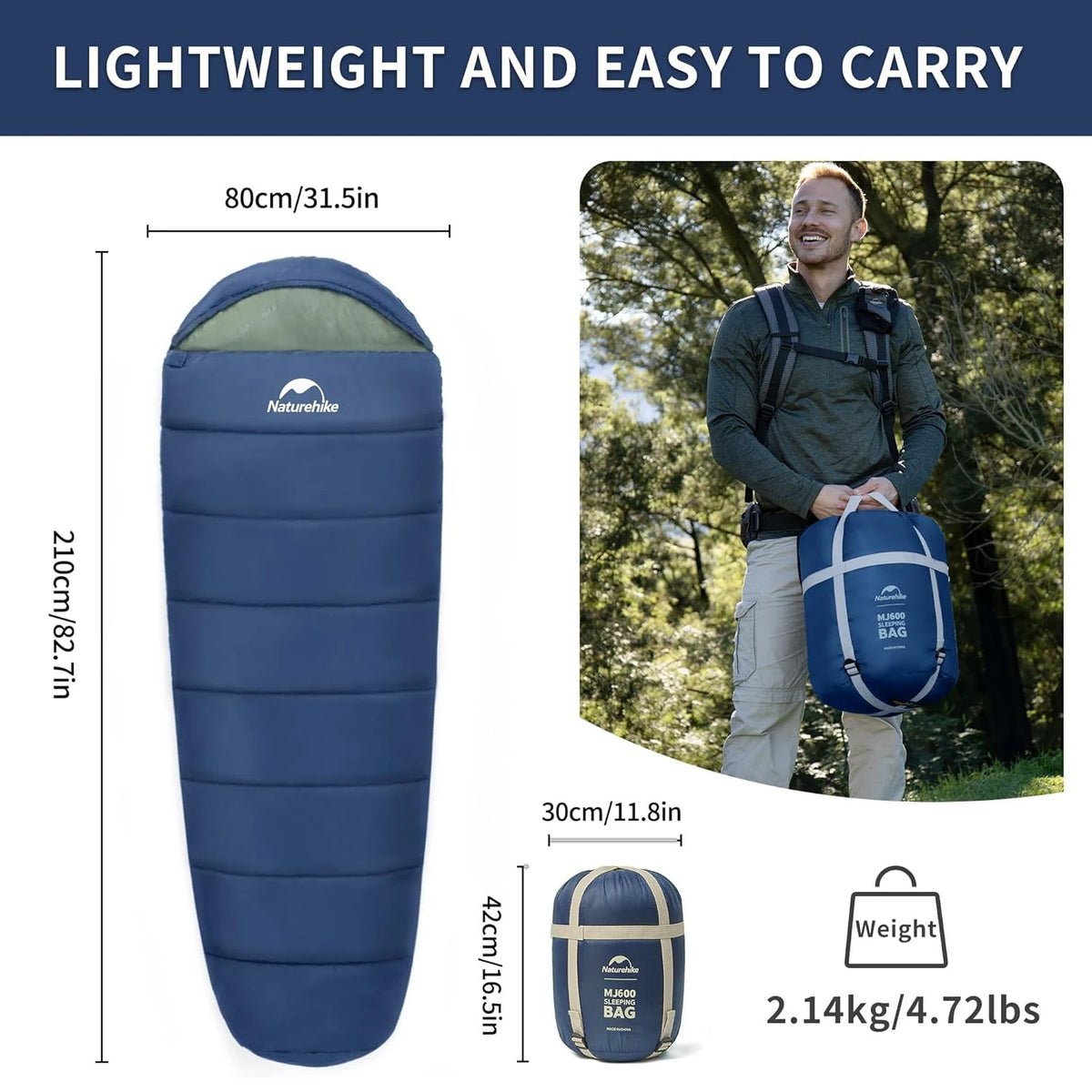 Naturehike Adult Mummy Sleeping Bag For Winter Outdoor Camping
