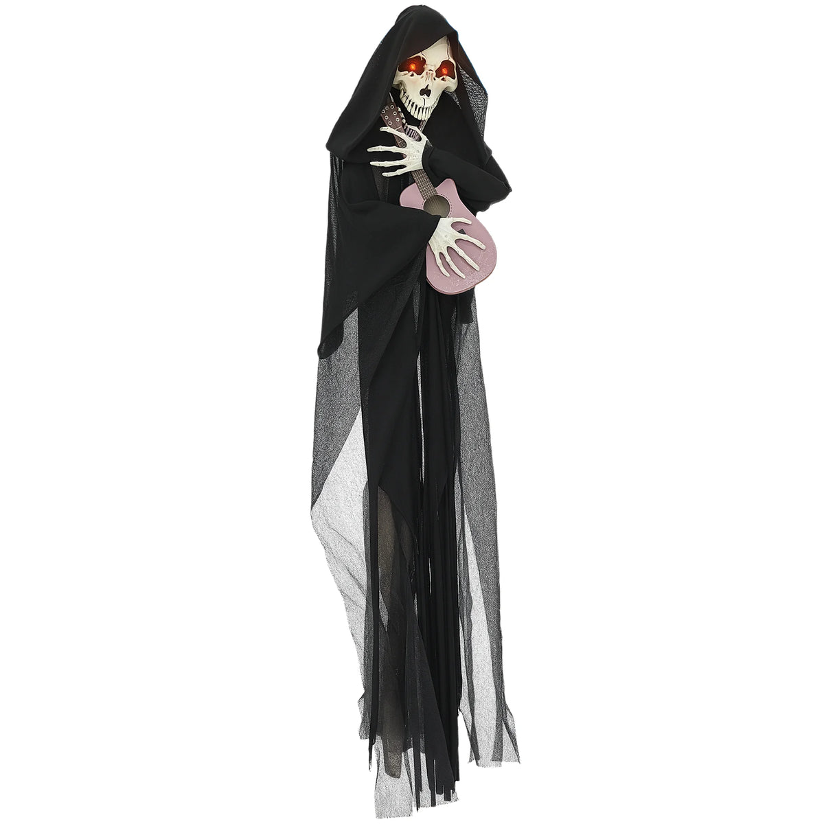 Guitar Playing Grim Reaper Outdoor Halloween Animatronic Decoration