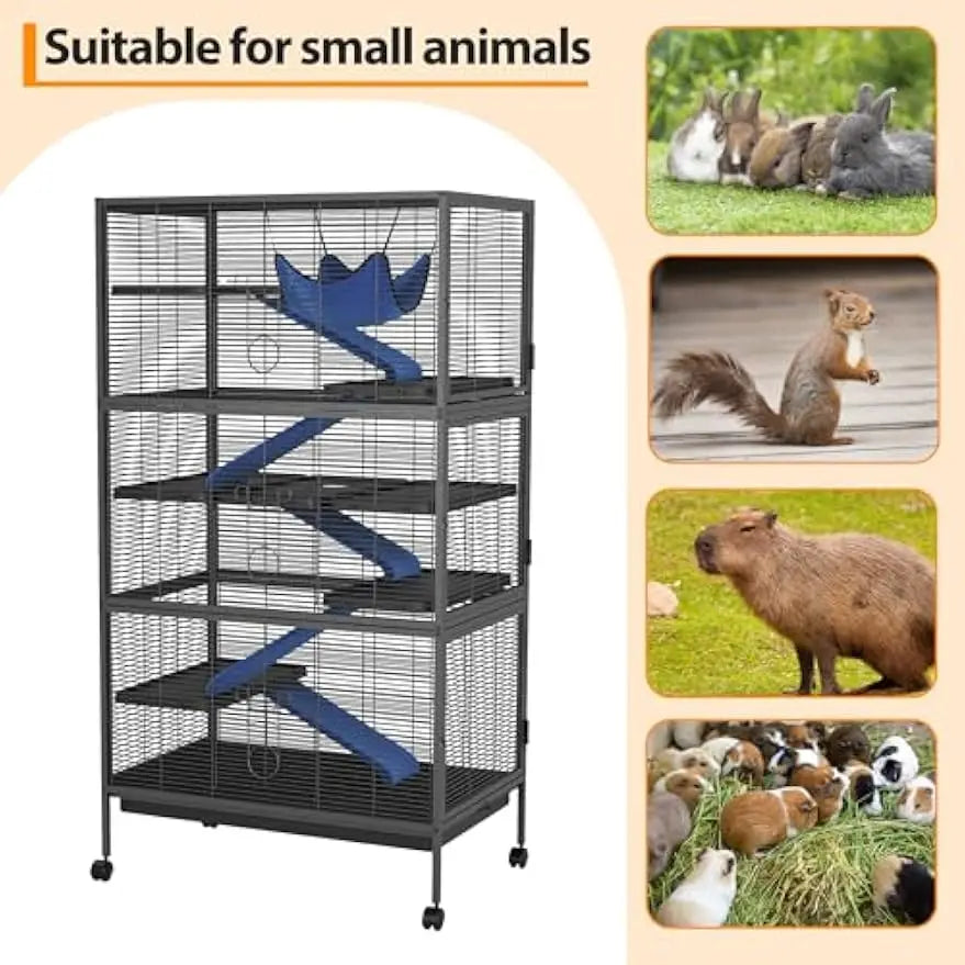 Garvee Four Tier Rolling Large Metal Small Animal Cage