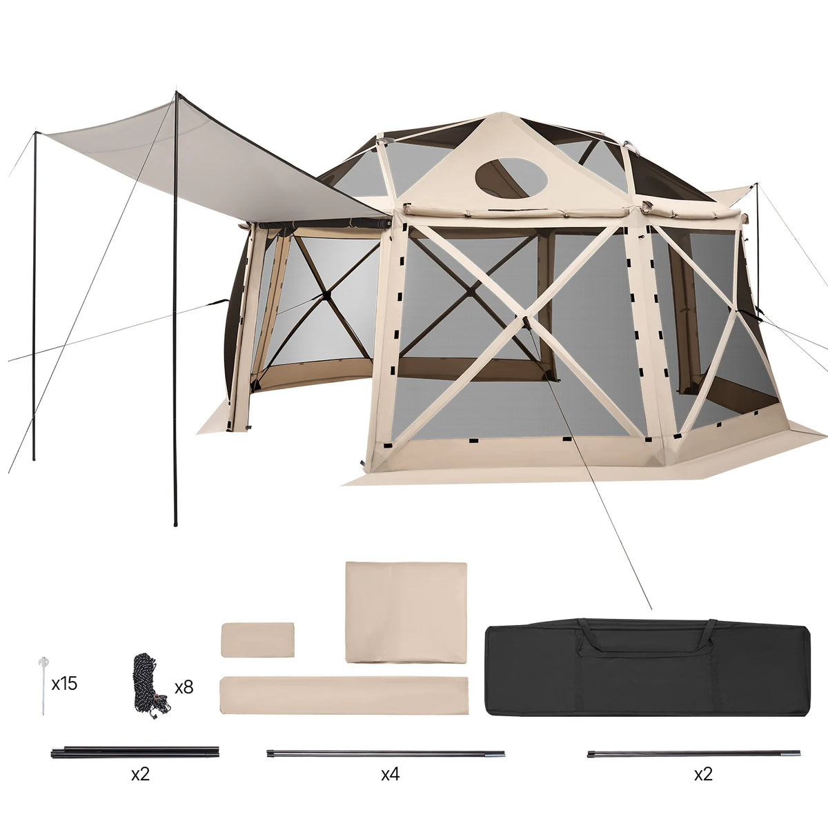 SucceBuy Quick Set Pop Up Screen Gazebo Camping Canopy