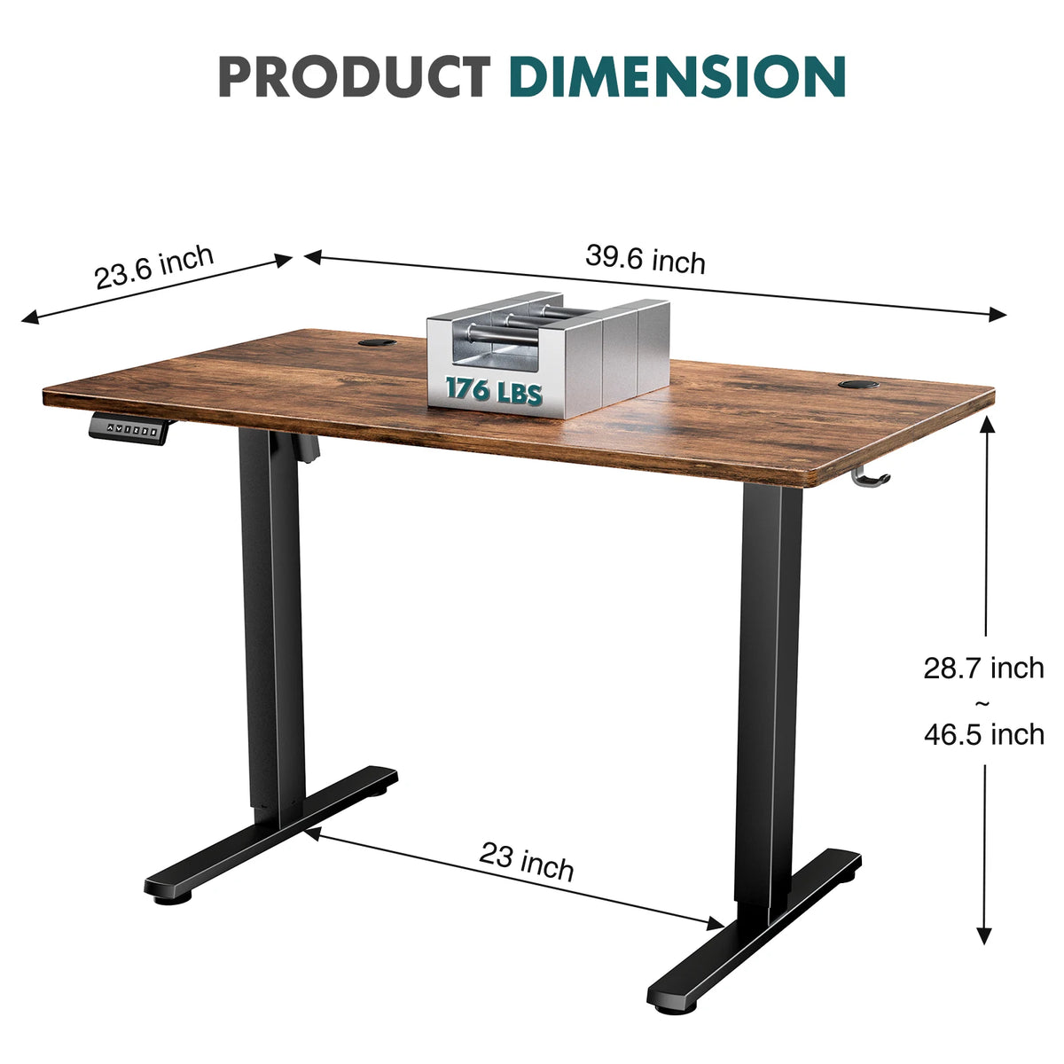 JHK Electric Adjustable Height Standing Computer Desk