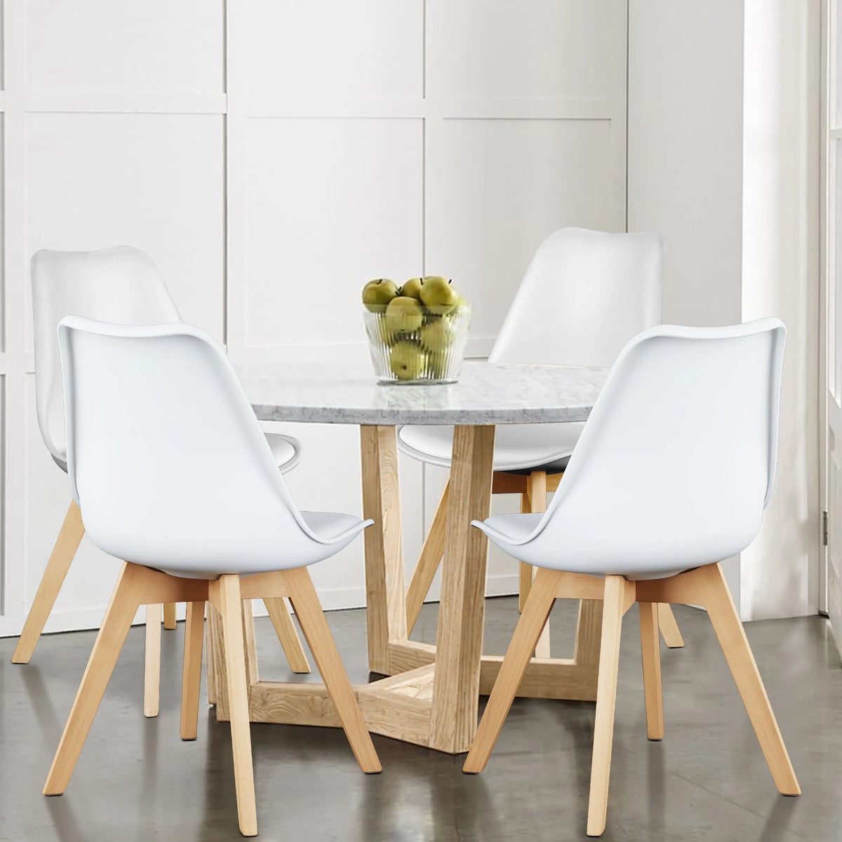 JHK PU Leather Dining Chairs Wooden Frame Ergonomic Home Seating