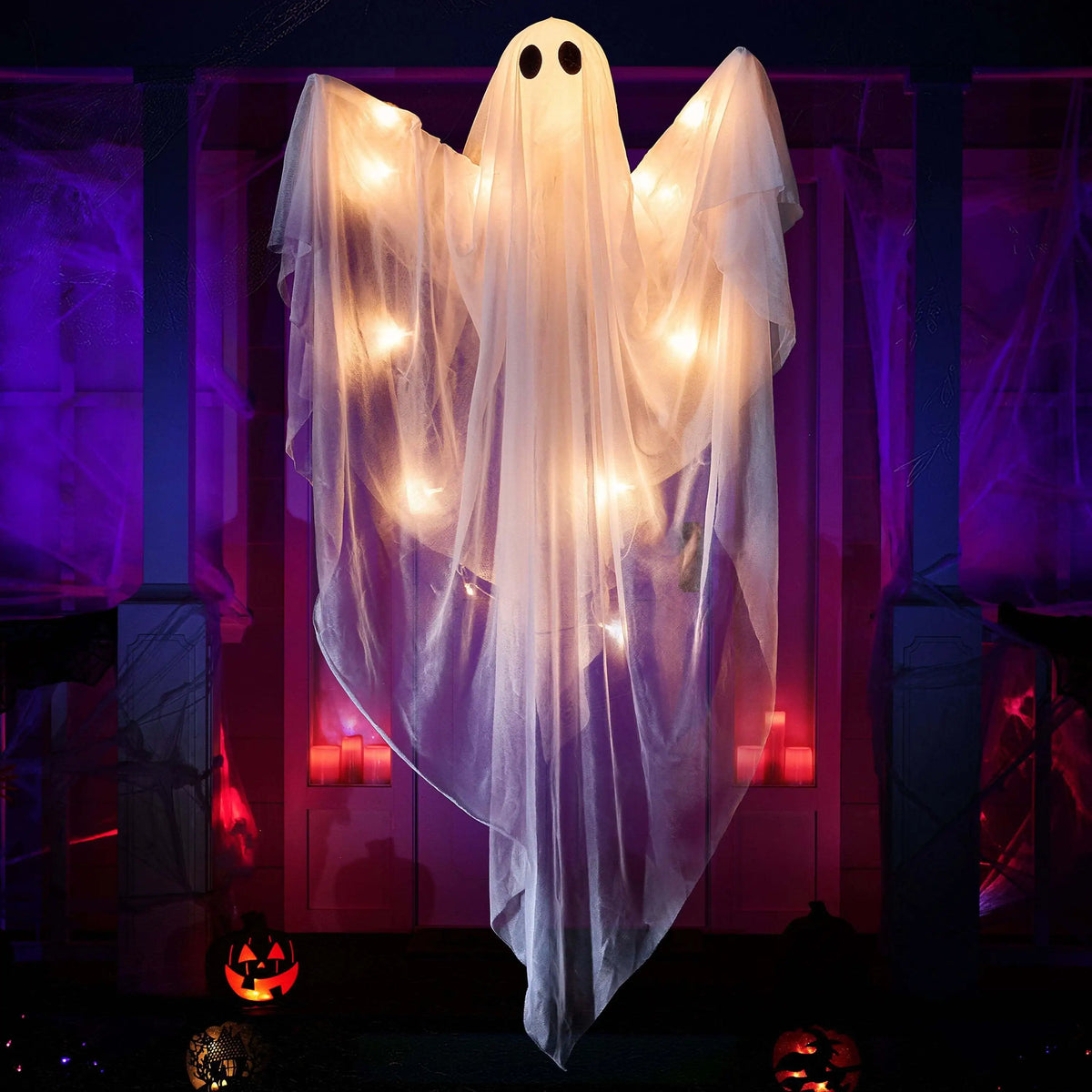 Halloween Outdoor Hanging Ghost Decoration With Spooky LED Lights